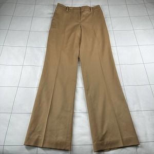 Talbots Pants Womens 4 Camel Tan Italian Wool Trouser Classic Career Neutral New